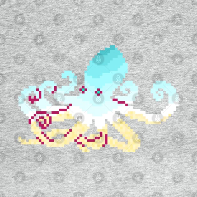 Modern Pixel Sea Octopus by jofudachi